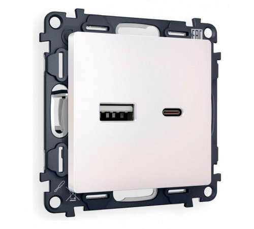 Розетка 2хUSB type A и C без рамки Ambrella Volt Quant MA211010