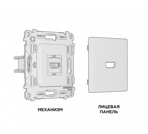 Розетка 2хUSB type A и C без рамки Ambrella Volt Quant MA211010