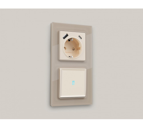 Выключатель проходной одноклавишный с подсветкой Ambrella Volt Quant MA322040