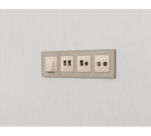 Розетка двойная Ethernet RJ-45 без рамки Ambrella Volt MA MA332110