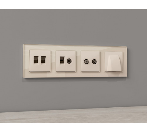 Розетка двойная Ethernet RJ-45 без рамки Ambrella Volt MA MA332110