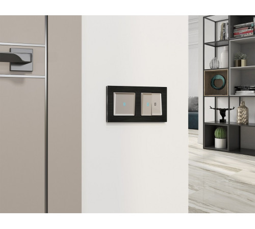 Выключатель самовозвратный одноклавишный с подсветкой, без рамки Ambrella Volt MA MA362060