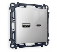 Розетка 2хUSB type A и C без рамки Ambrella Volt Quant MA411010