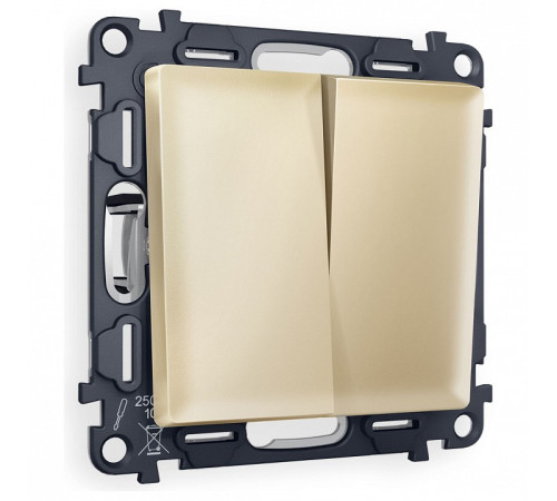 Выключатель перекрестный двухклавишный без рамки Ambrella Volt ALFA MA603030