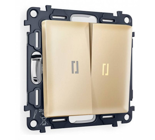 Выключатель проходной двухклавишный с подсветкой Ambrella Volt Quant MA604030