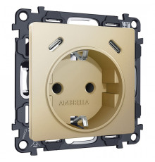 Розетка с заземлением и 2хUSB type C, без рамки Ambrella Volt ALFA MA610510