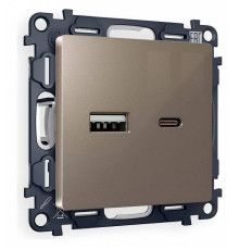 Розетка 2хUSB type A и C без рамки Ambrella Volt Quant MA641010