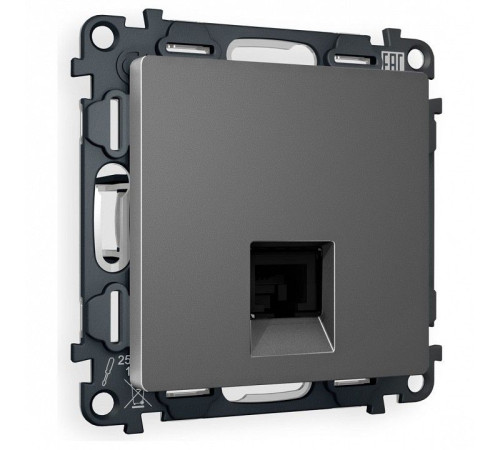 Розетка Ethernet RJ-45 и со шторками, без рамки Ambrella Volt ALFA MA662005