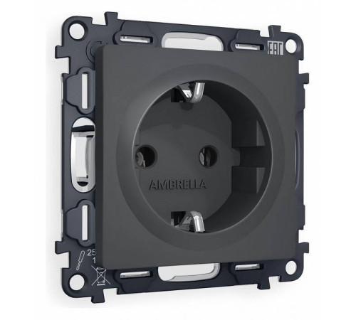 Розетка с заземлением, без рамки Ambrella Volt Quant MA906010