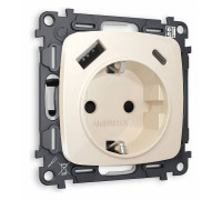 Розетка с заземлением и 2хUSB type A и C, без рамки Ambrella Volt Quant MO310010