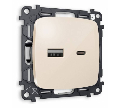 Розетка 2хUSB type A и C без рамки Ambrella Volt Quant MO311010