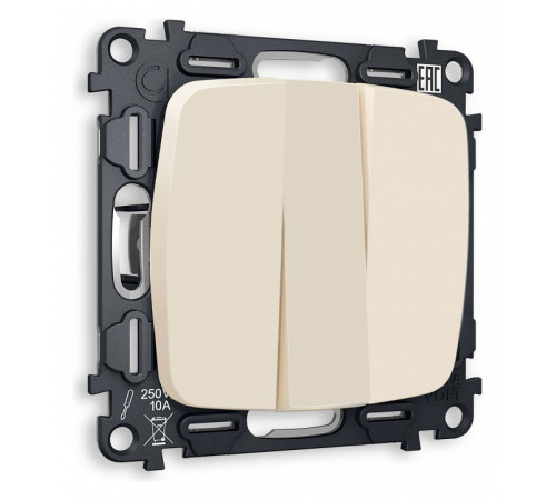 Выключатель трехклавишный без рамки Ambrella Volt Quant MO325010