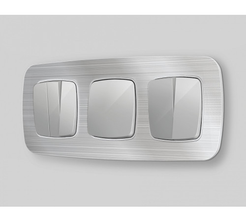 Выключатель перекрестный двухклавишный без рамки Ambrella Volt OMEGA MO403030