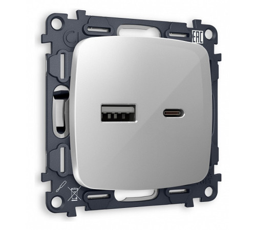 Розетка 2хUSB type A и C без рамки Ambrella Volt Quant MO411010