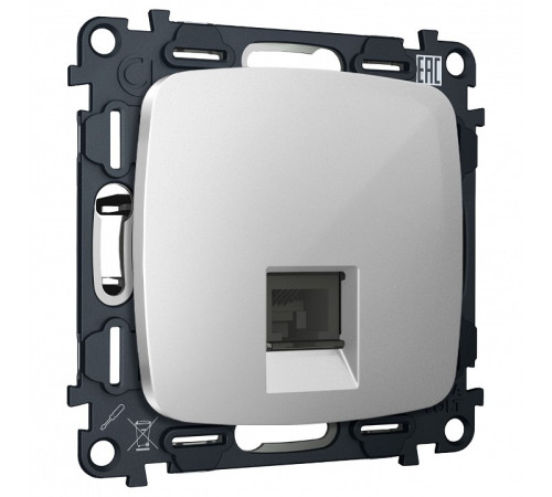 Розетка Ethernet RJ-45 и со шторками, без рамки Ambrella Volt OMEGA MO412005