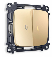 Выключатель проходной двухклавишный с подсветкой без рамки Ambrella Volt Quant MO604030