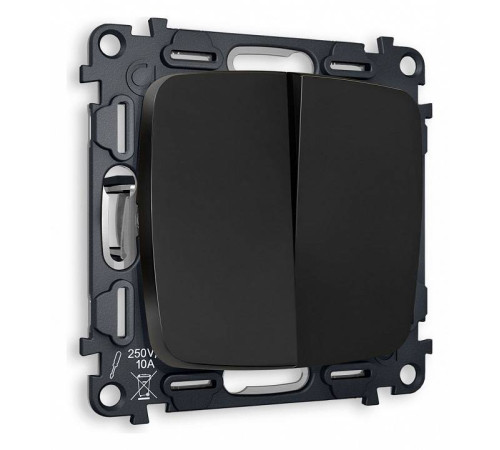 Выключатель проходной двухклавишный без рамки Ambrella Volt Quant MO803020