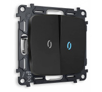 Выключатель двухклавишный с подсветкой без рамки Ambrella Volt Quant MO804020