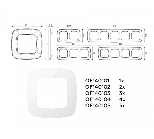 Рамка на 5 постов Ambrella Volt Ecta OF140105