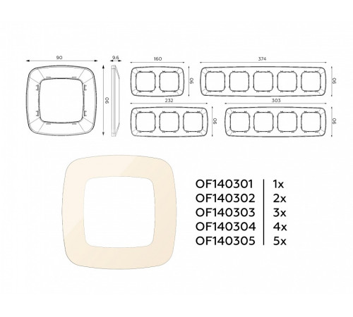 Рамка на 5 постов Ambrella Volt Ecta OF140305