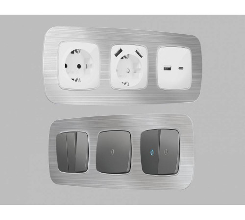 Рамка на 3 поста Ambrella Volt Radian Металл OF580103