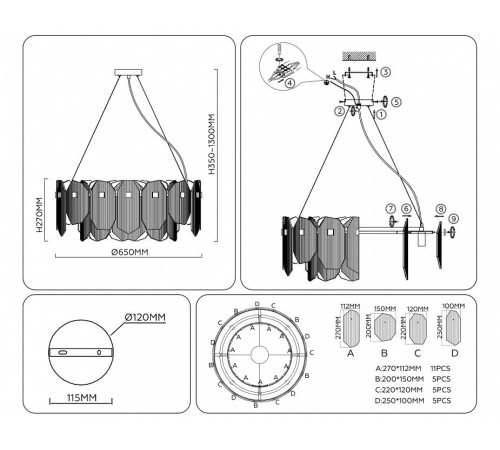 Подвесной светильник Ambrella light LH LH31253