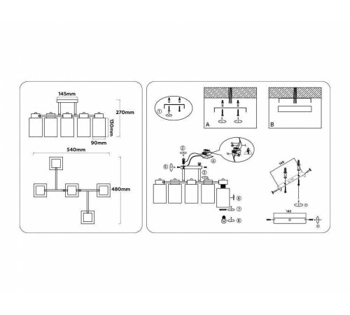 Люстра на штанге Ambrella Light TR TR303047