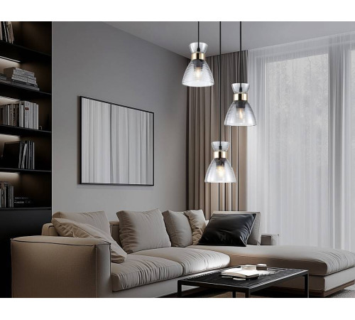 Подвесной светильник Ambrella light TR TR3408 1xE27 черный/золото TR3408