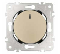 Выключатель одноклавишный с подсветкой без рамки Arte Milano 202 202.31-1.shampan