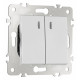 Выключатель проходной двухклавишный с подсветкой без рамки Arte Milano 203 203.33-2.silver