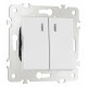 Выключатель проходной двухклавишный с подсветкой без рамки Arte Milano 203 203.33-2.white