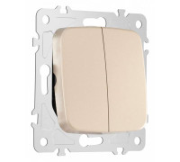 Выключатель двухклавишный без рамки Arte Milano 205 205.30-2.shampan