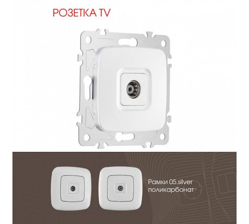 ТВ-розетка без рамки Arte Milano am-205 205.43-1.silver