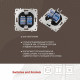 Розетка двойная RJ-11 и Ethernet RJ-45, без рамки Arte Milano am-205 205.44-1.black