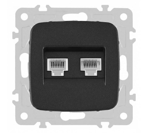 Розетка двойная RJ-11 и Ethernet RJ-45, без рамки Arte Milano am-205 205.44-1.black