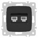 Розетка двойная RJ-11 и Ethernet RJ-45, без рамки Arte Milano am-205 205.44-1.black