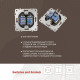 Розетка двойная RJ-11 и Ethernet RJ-45, без рамки Arte Milano am-205 205.44-1.shampan