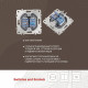 Розетка двойная RJ-11 и Ethernet RJ-45, без рамки Arte Milano am-205 205.44-1.silver