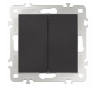 Выключатель проходной двухклавишный без рамки Arte Milano 206 206.32-2.black