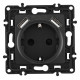 Розетка с заземлением и со шторкой и 2хUSB, без рамки Arte Milano am-217 217.47-1.black