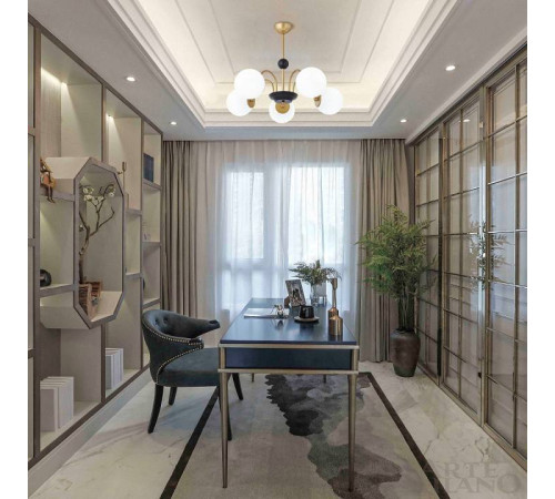 Люстра на штанге Arte Milano AM-Napoli 312066/D700/5 BS/BK