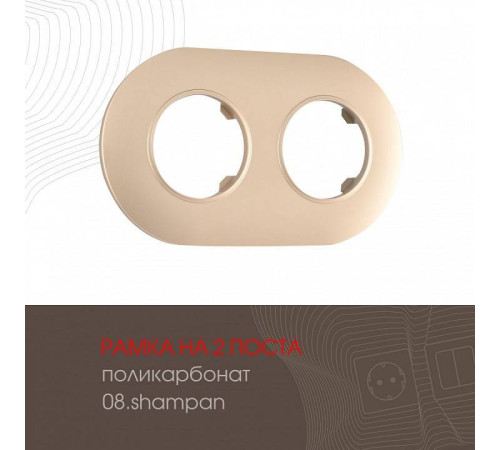 Рамка на 2 поста Arte Milano am-502.08 502.08-2.shampan