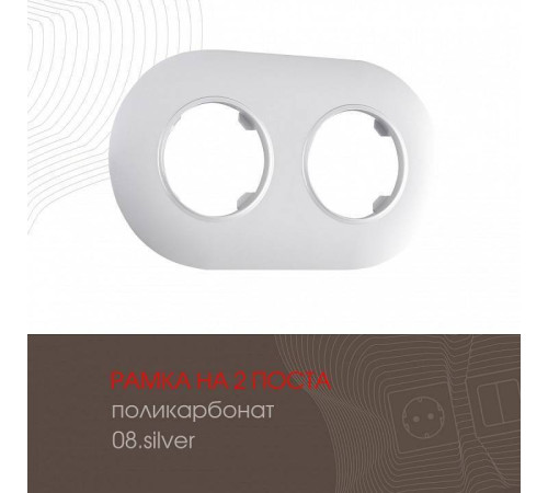Рамка на 2 поста Arte Milano am-502.08 502.08-2.silver