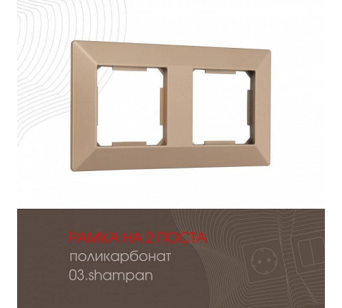 Рамка на 2 поста Arte Milano am-503.03 503.03-2.shampan