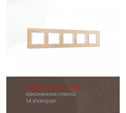 Рамка на 5 постов Arte Milano am-503.14 503.14-5.shampan