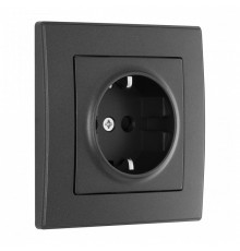 Розетка с заземлением и со шторкой Arte Milano SET06-1 SET06-1-40-1 black