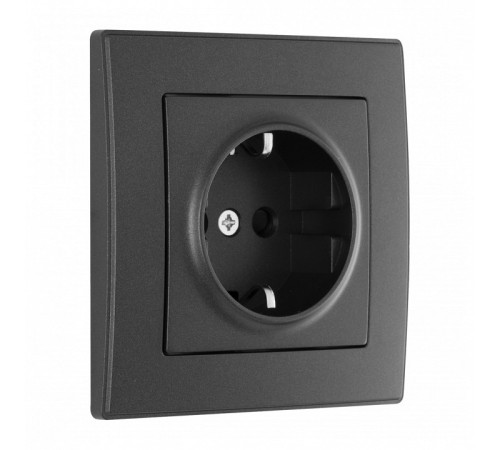 Розетка с заземлением и со шторкой Arte Milano SET06-1 SET06-1-40-1 black