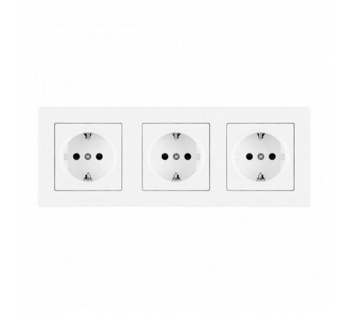 Розетка с заземлением и со шторкой Arte Milano SET06-3 SET06-3-40-1x3 white