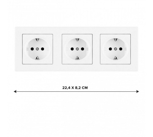 Розетка с заземлением и со шторкой Arte Milano SET06-3 SET06-3-40-1x3 white
