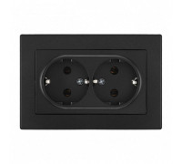 Розетка двойная с заземлением и со шторкой Arte Milano SET06-2 SET06-double-40-2 black